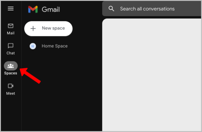 Opción de espacios en Gmail