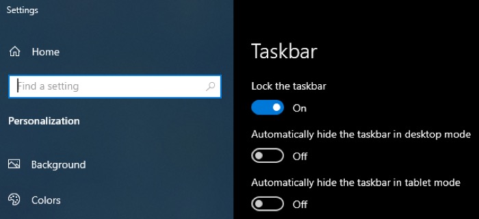 deshabilitar la ocultación automática de la barra de tareas