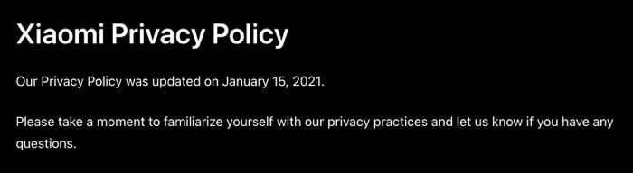 lo que necesita saber sobre la próxima actualización de la política de privacidad de xiaomi - xiaomi pp 2