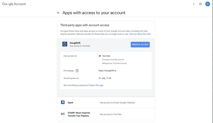 cómo revocar el acceso de otra persona a su cuenta de google - revocar el acceso a la cuenta de google navegador 3