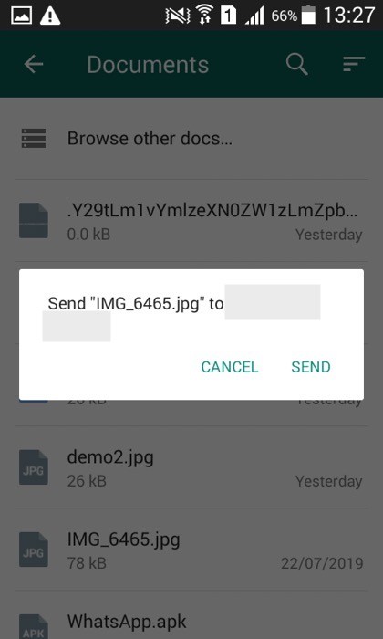cómo enviar imágenes sin comprimir en whatsapp en android - enviar como doc